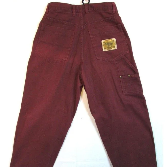 Vasco Jeans Jeans Womens 11/12 Red High Rise Tapered Relaxed Denim 100% Cotton - Picture 2 of 10